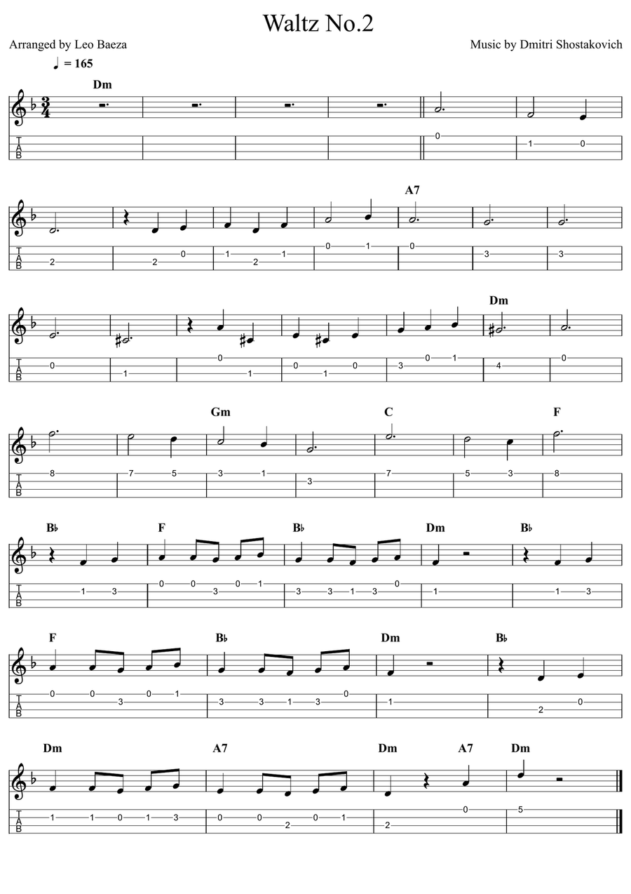 WALTZ No.2 Ukulele scores gallery preview page 1