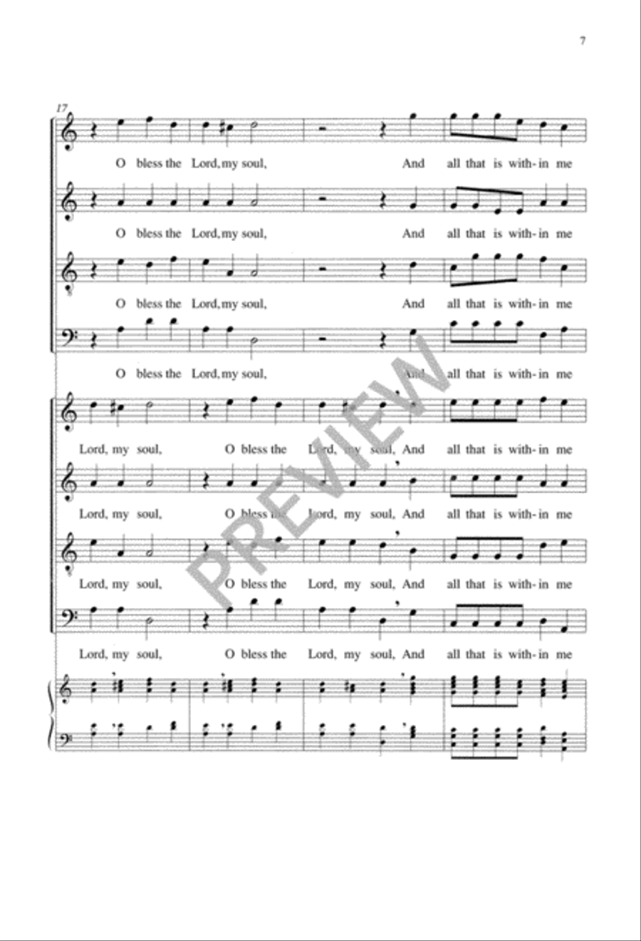 O Bless the Lord O Bless the Lord 4-Part scores gallery preview page 8