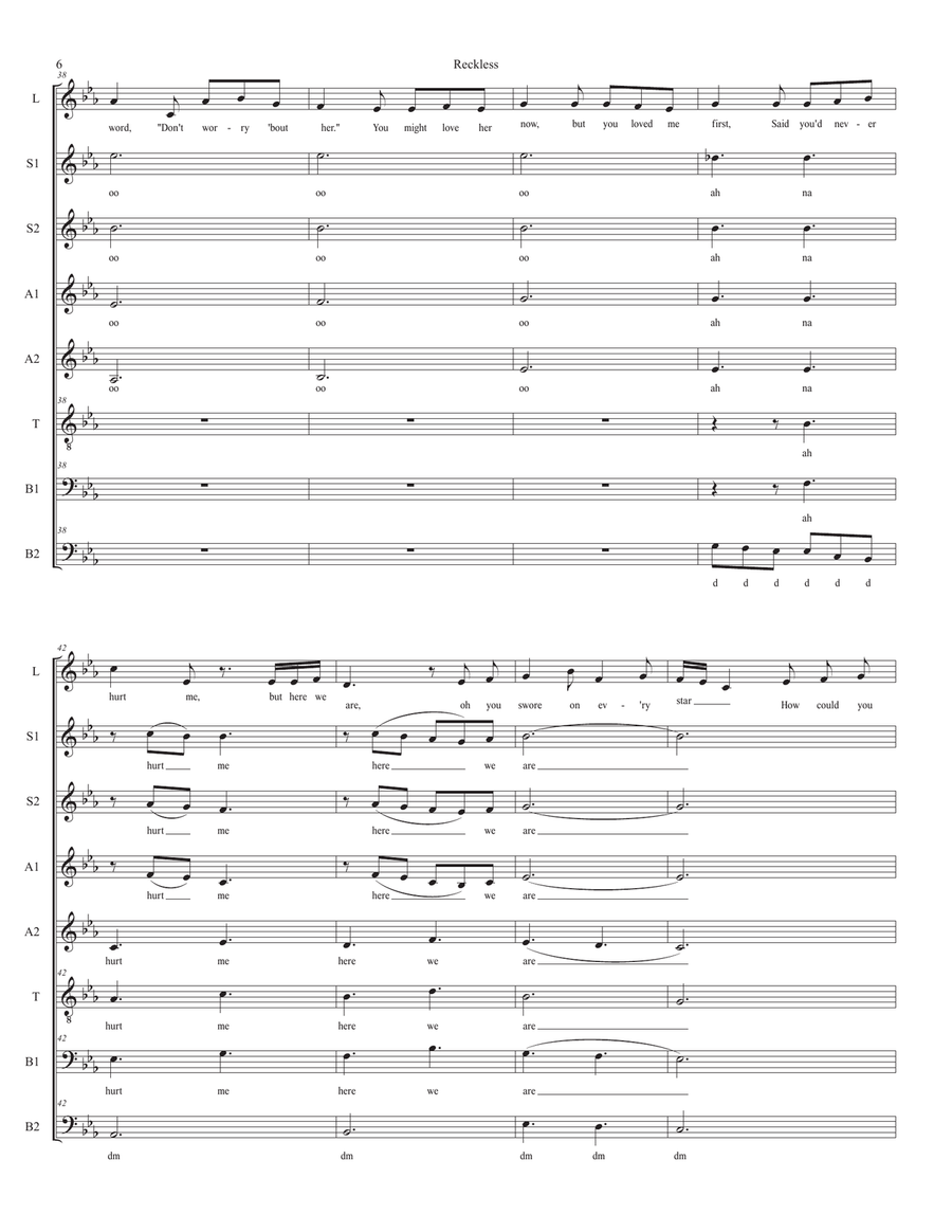 Reckless Divisi scores gallery preview page 6
