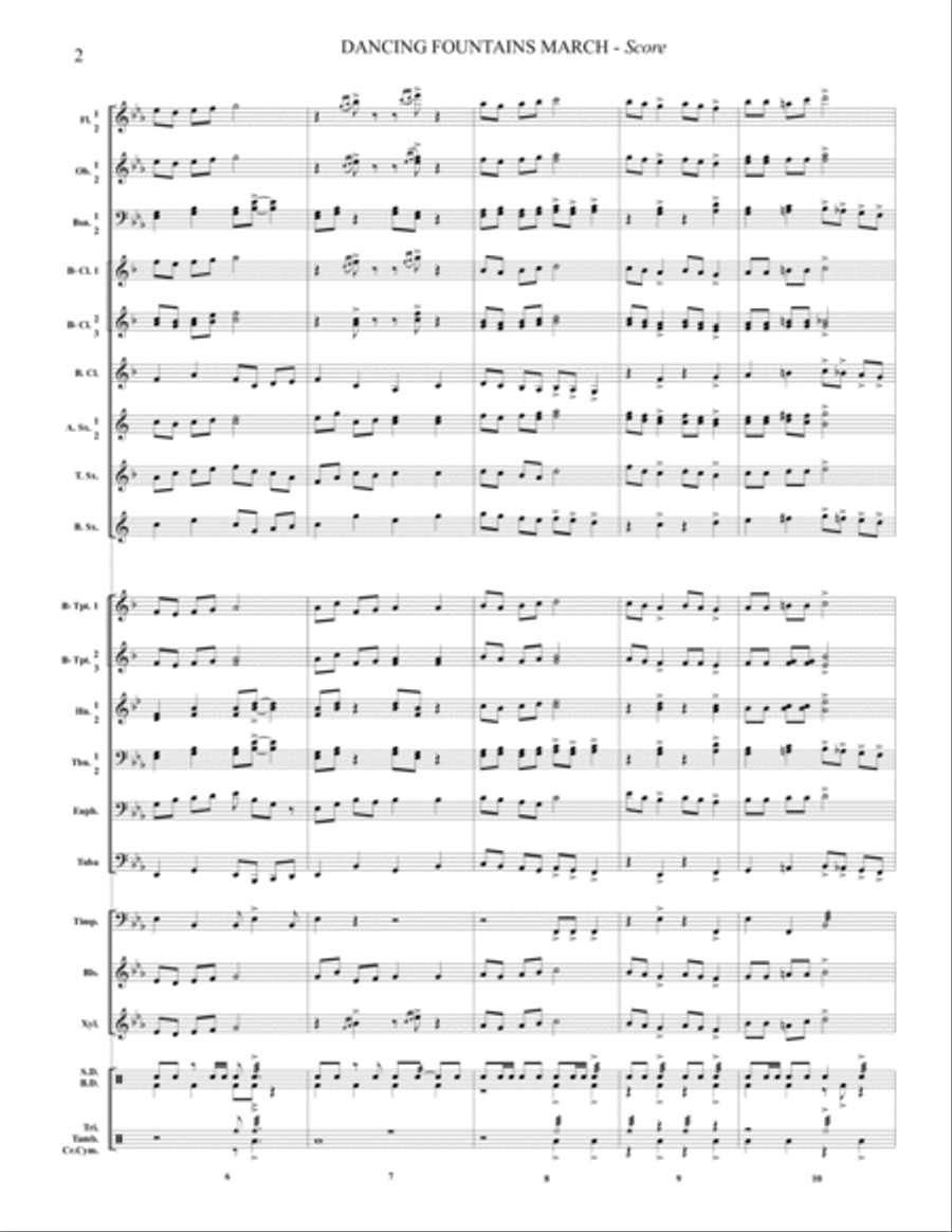 Dancing Fountains March Concert Band scores gallery preview page 4