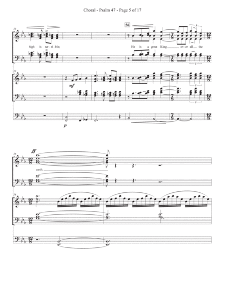 Psalm 47 - O Clap Your Hands 4-Part scores gallery preview page 5