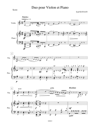 Duo for Violin and Piano op. 13b