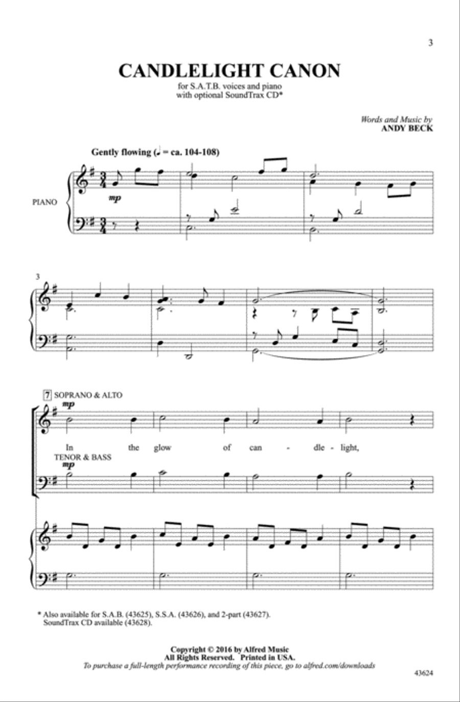 Candlelight Canon Choir scores gallery preview page 1