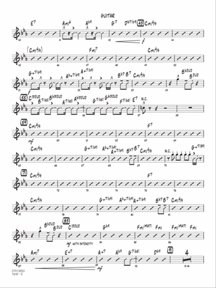 Tank! (from Cowboy Bebop) (arr. John Wasson) - Guitar Jazz Ensemble scores gallery preview page 2