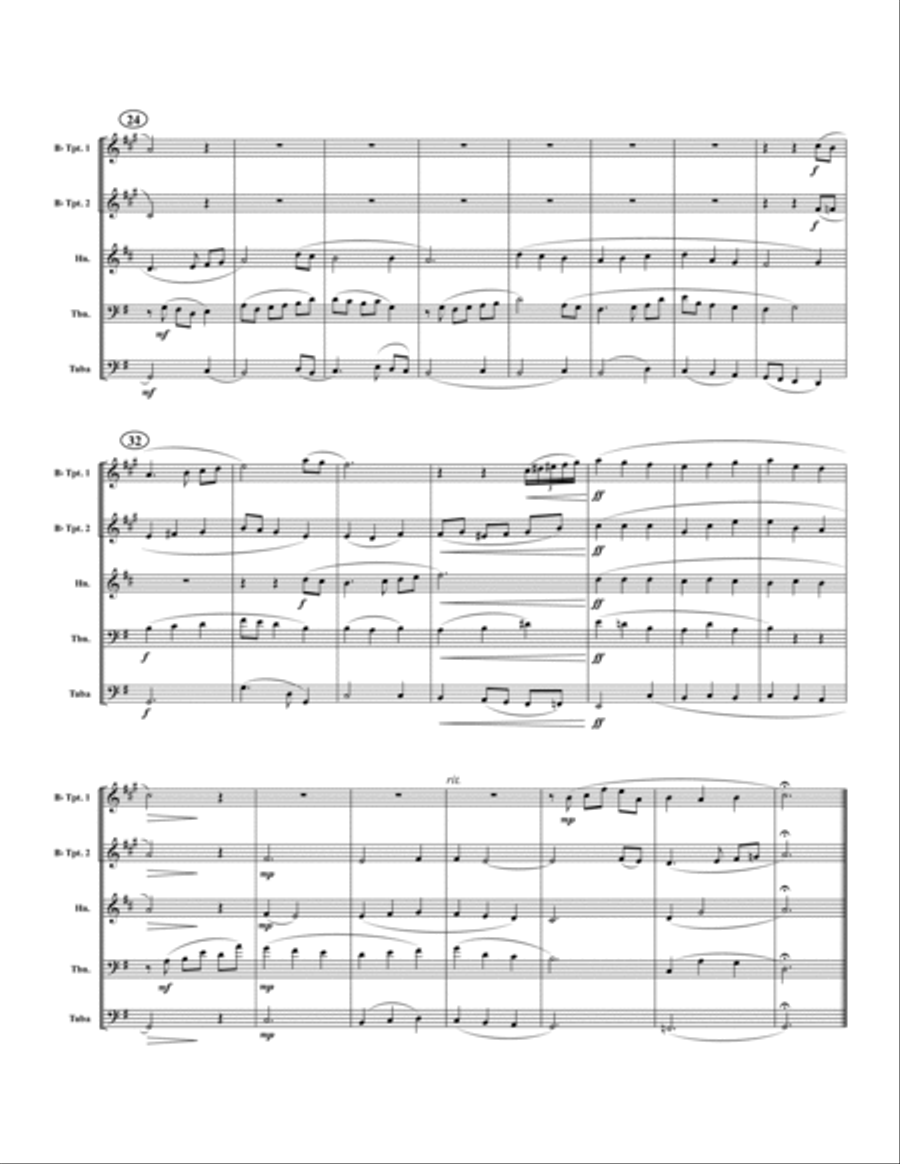 Twelve Christmas Carols Brass Quintet scores gallery preview page 5