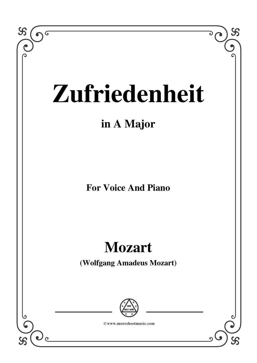 Mozart-Zufriedenheit,in A Major,for Voice and Piano