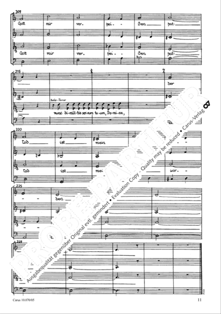 Canticum Simeonis (Der Lobgesang des Simeon) 4-Part scores gallery preview page 12