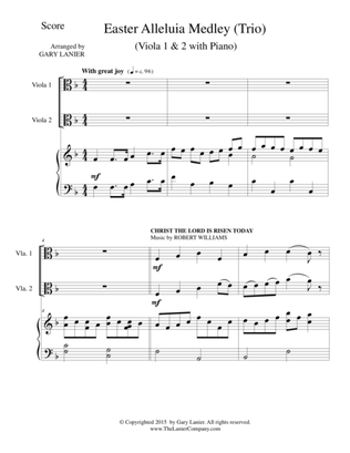 EASTER ALLELUIA MEDLEY (Trio – Viola 1 & 2 with Piano) Score and Parts