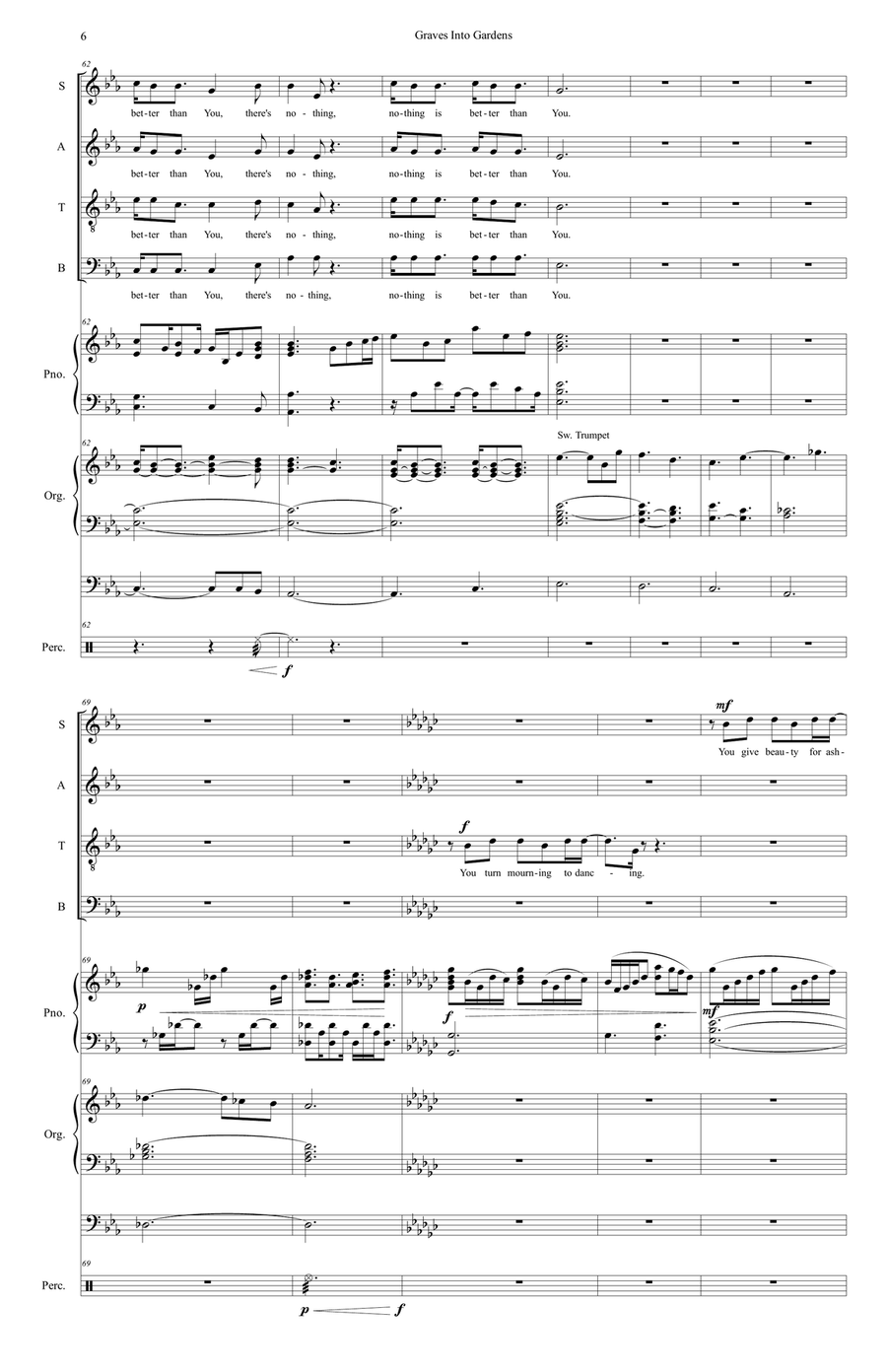 Graves Into Gardens 4-Part scores gallery preview page 6