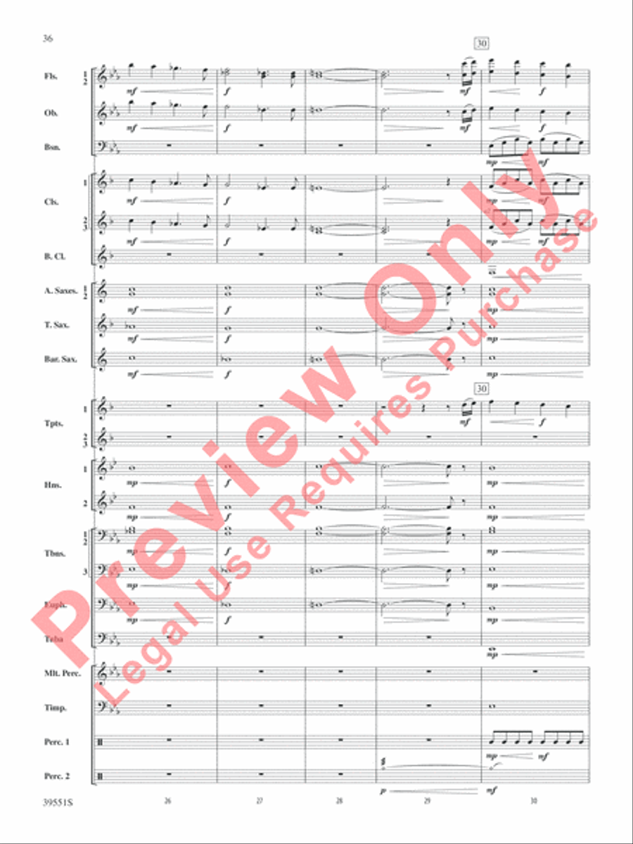 The Hobbit: An Unexpected Journey, Suite from Concert Band scores gallery preview page 37
