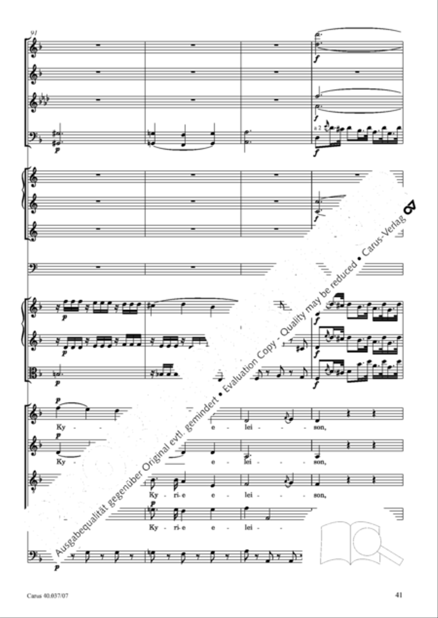 Kyrie in D minor 4-Part scores gallery preview page 42