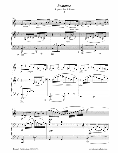 Fauré: Romance Op. 28 for Soprano Sax & Piano image number null