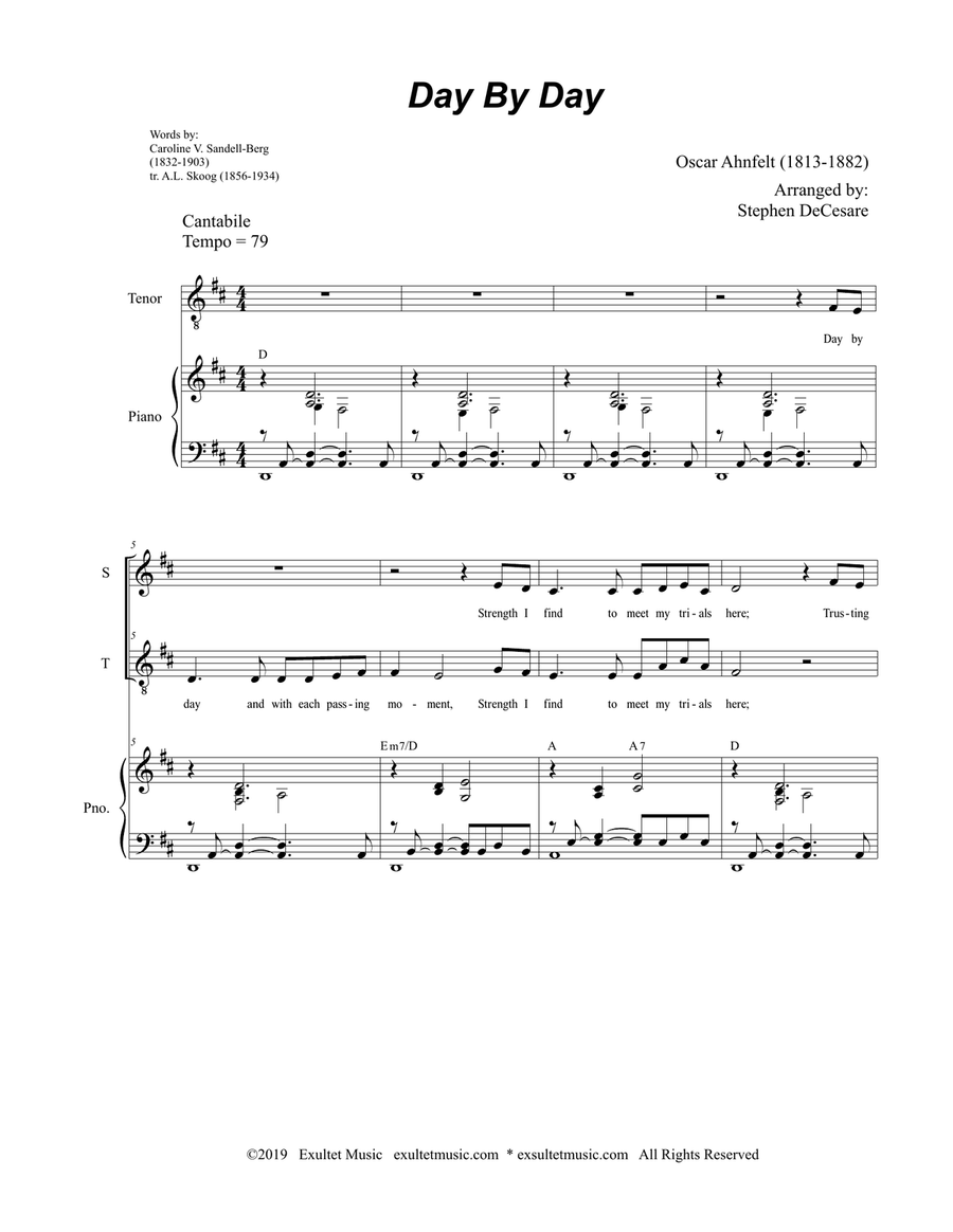 Day By Day (2-part choir - (Soprano and Tenor)