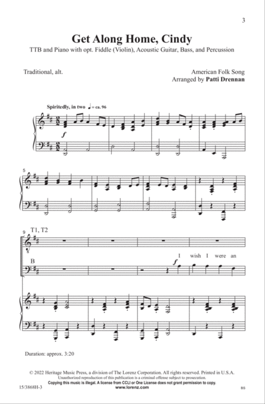 Get Along Home, Cindy TTB scores gallery preview page 3