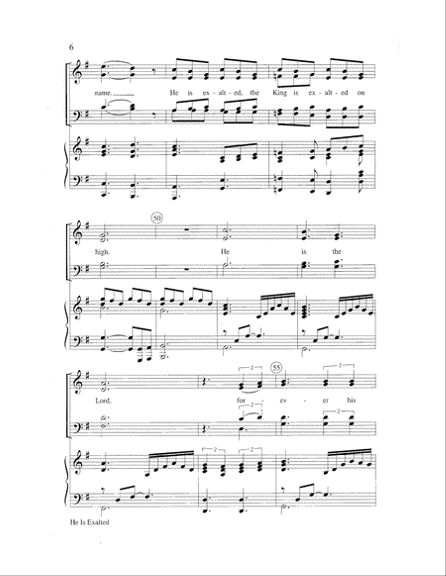 He Is Exalted 4-Part scores gallery preview page 6