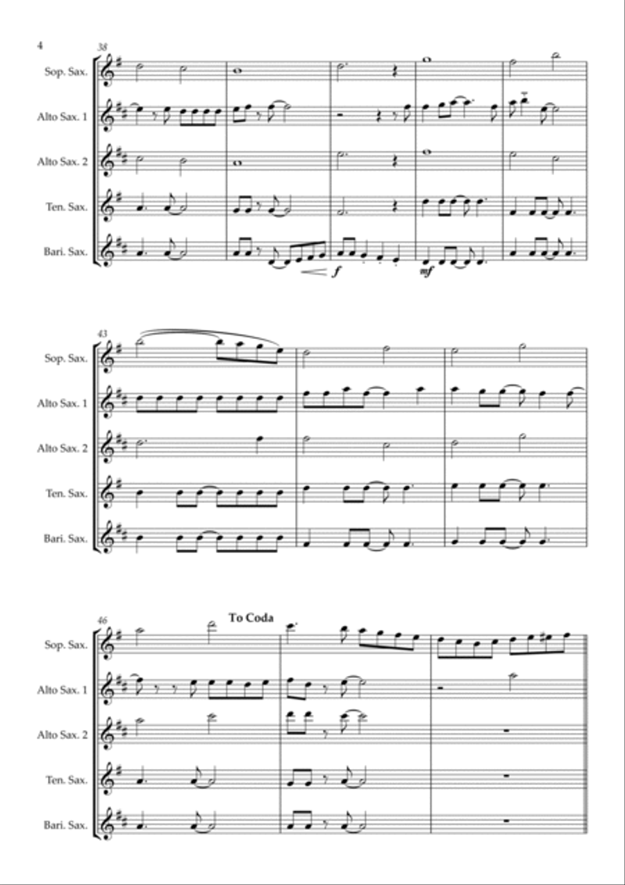 Lemon Tree Saxophone Quintet scores gallery preview page 4