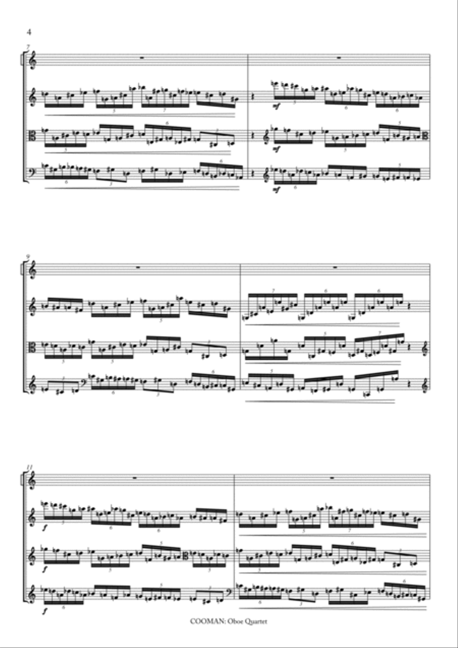 Carson Cooman: Oboe Quartet (2007) for oboe and string trio Small Ensemble scores gallery preview page 3