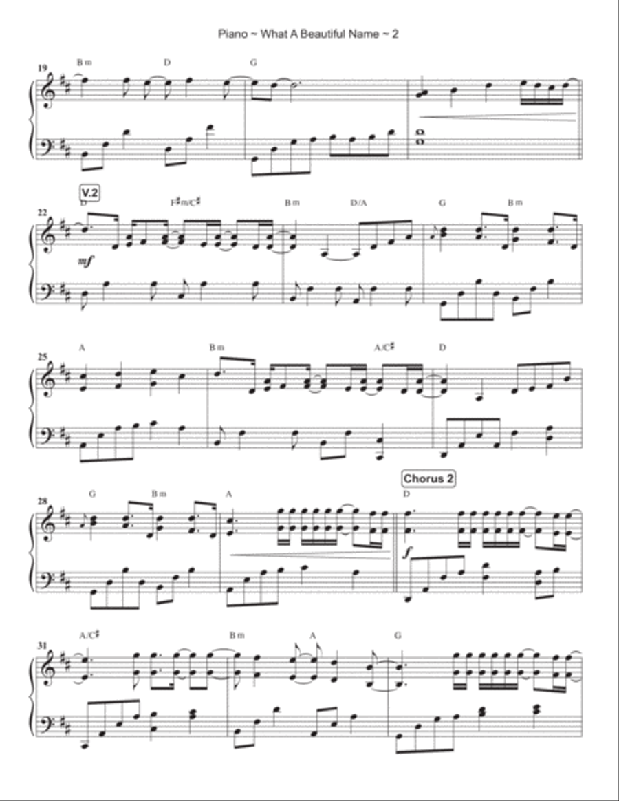 What A Beautiful Name Piano Solo scores gallery preview page 3