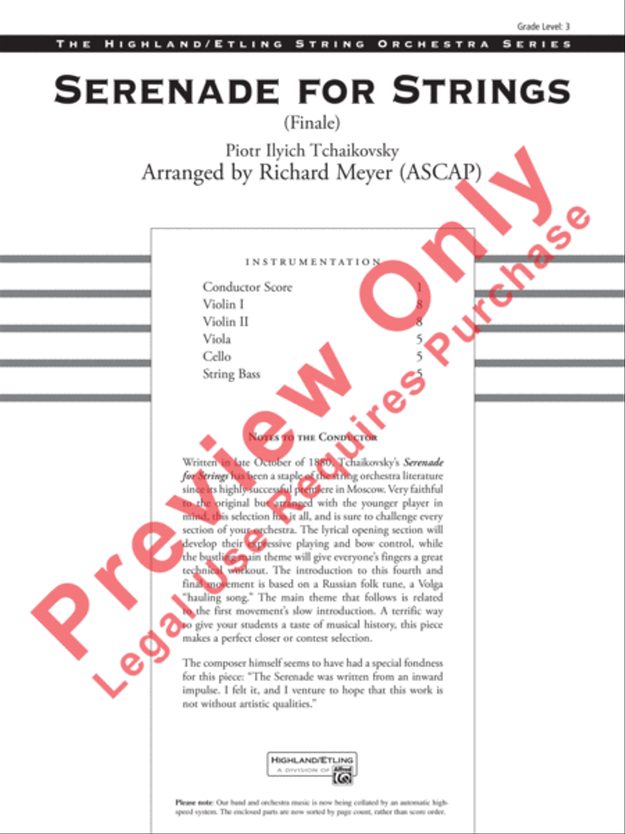 Serenade for Strings String Orchestra scores gallery preview page 2