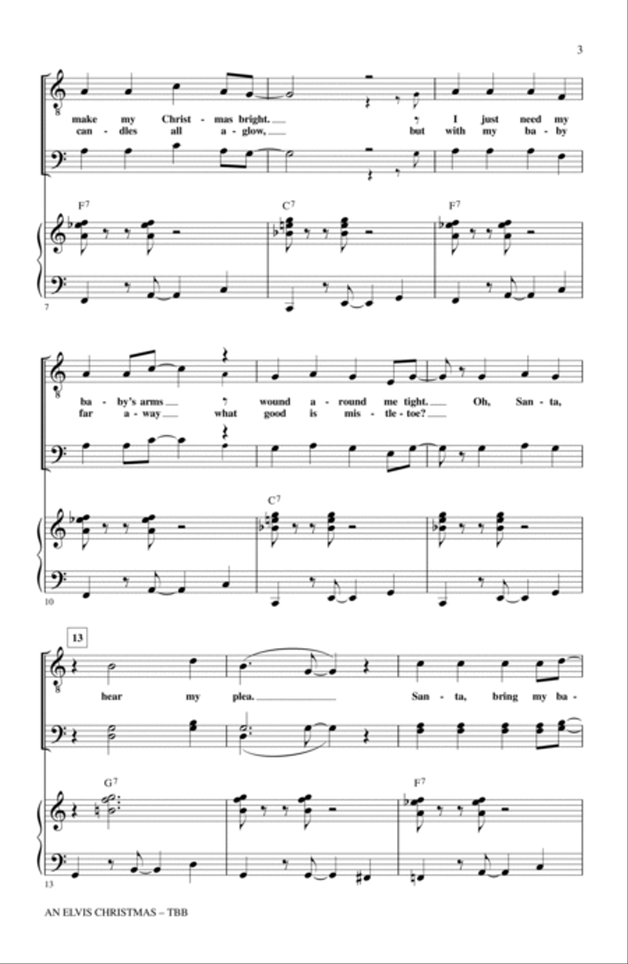 An Elvis Christmas 3-Part scores gallery preview page 2