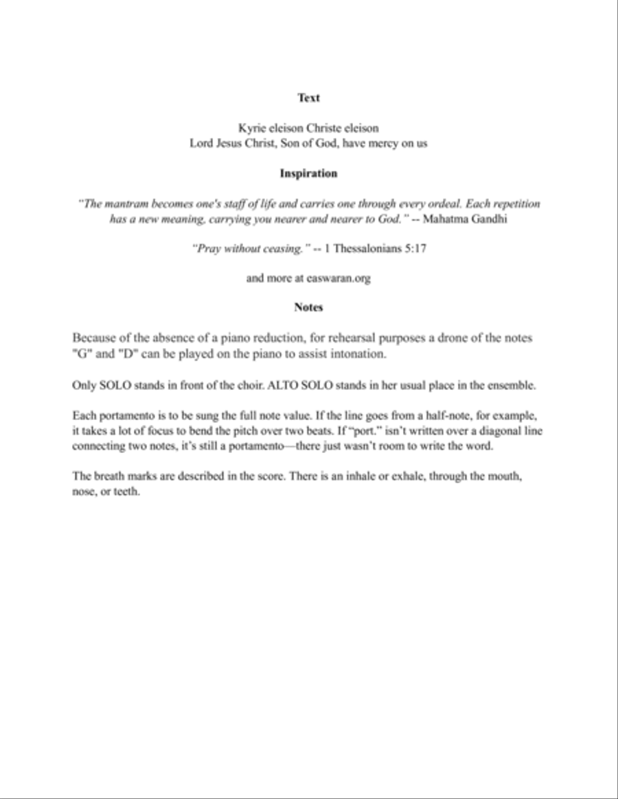 Kyrie (Lord Jesus) 4-Part scores gallery preview page 2