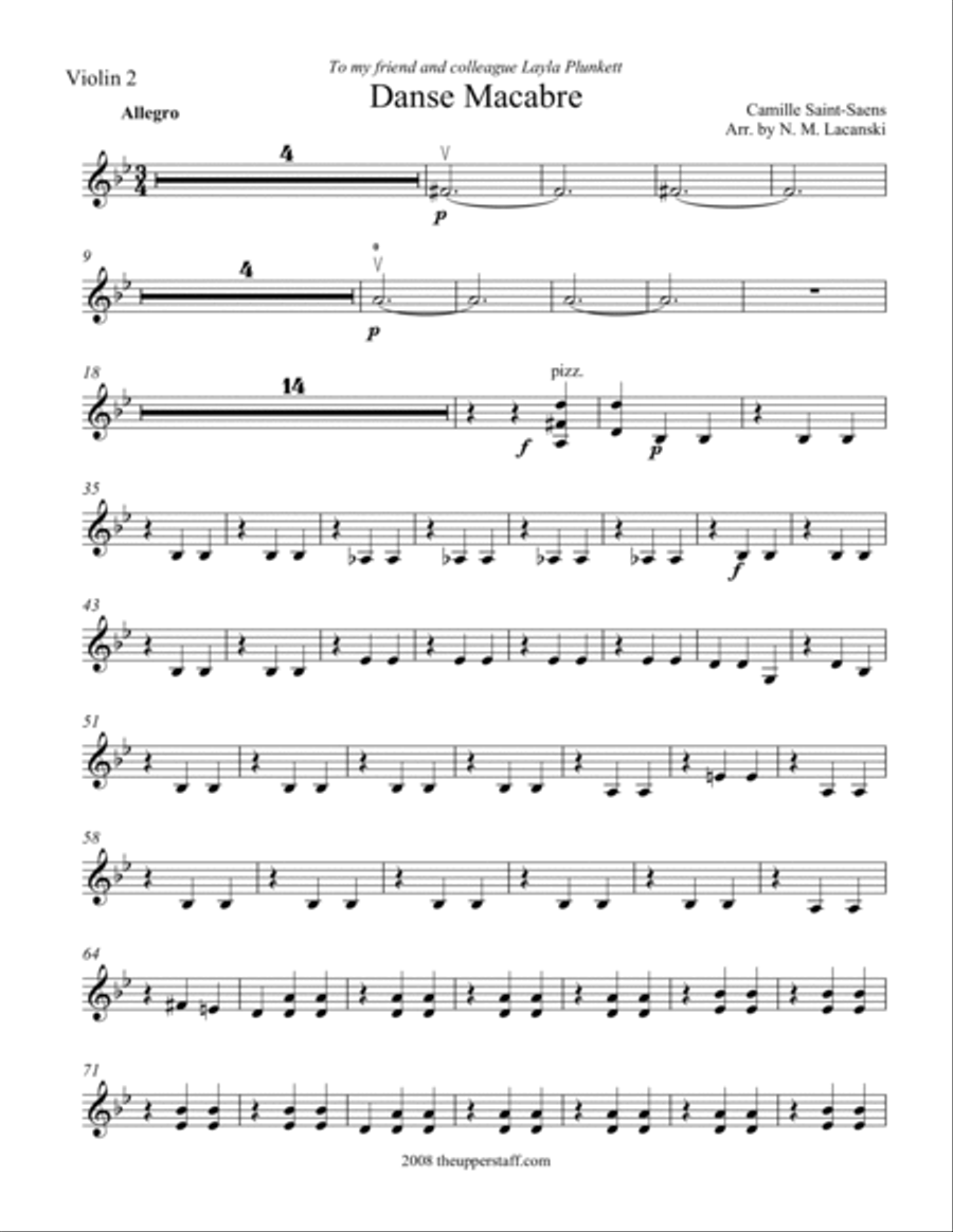 Danse Macabre Violin Solo scores gallery preview page 6