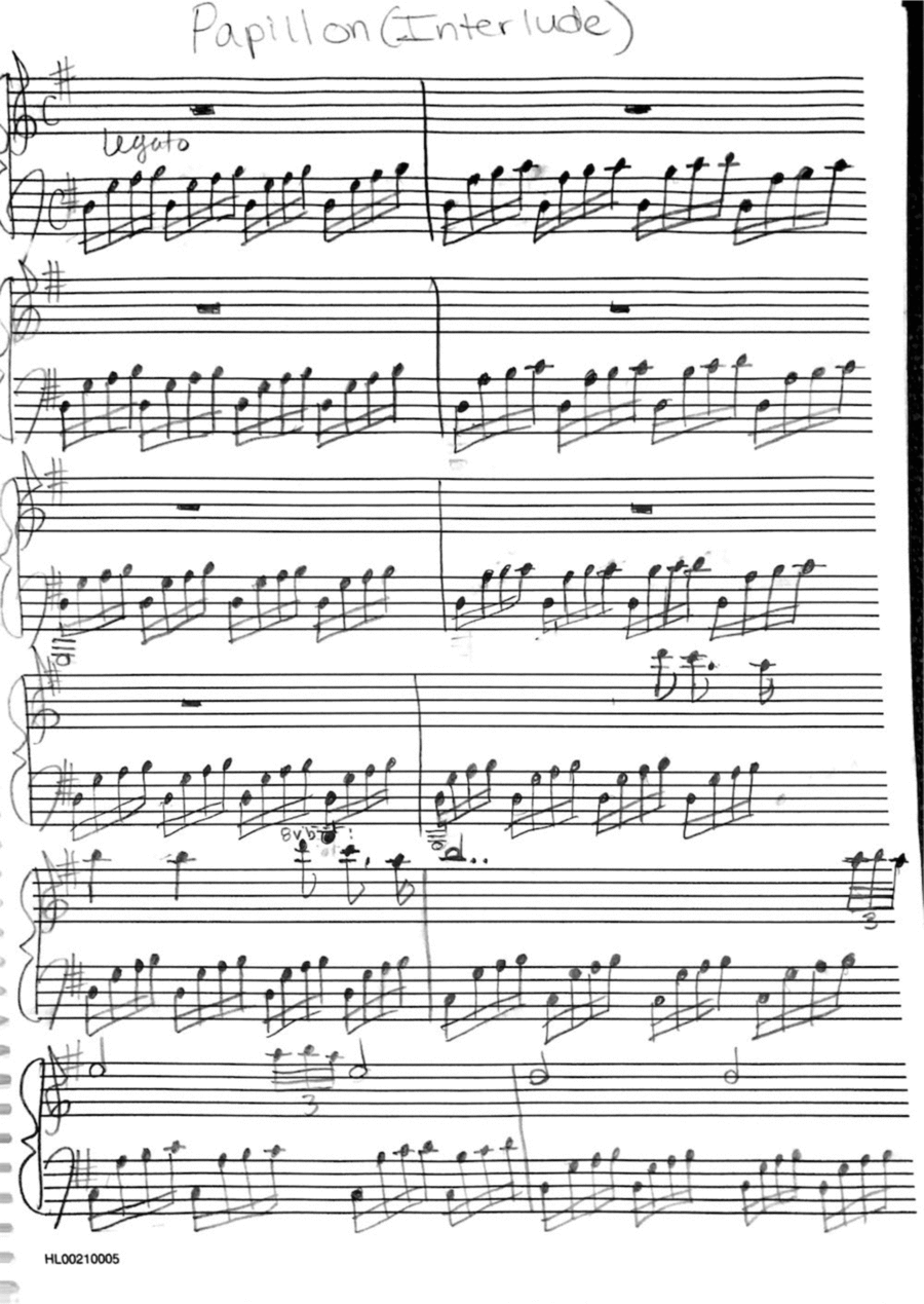 Papillon Piano Solo scores gallery preview page 1