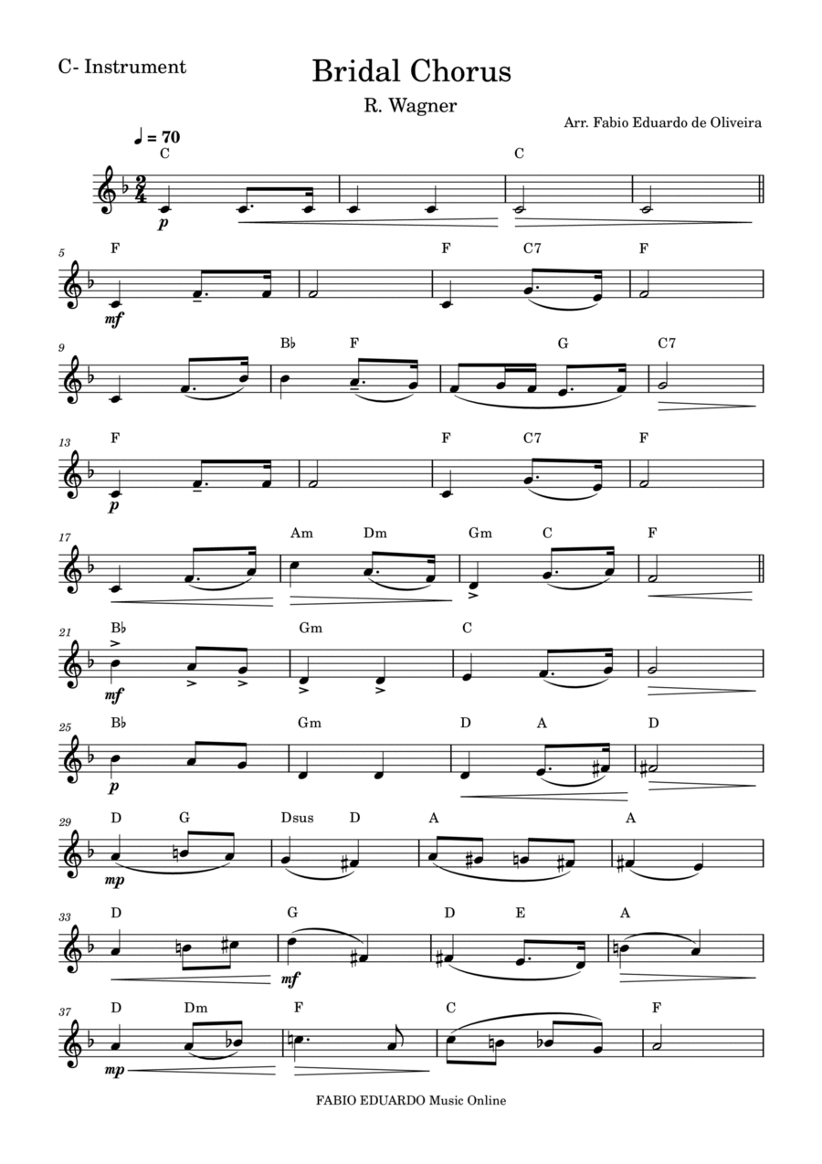 Bridal Chorus (Wagner) Piano scores gallery preview page 1
