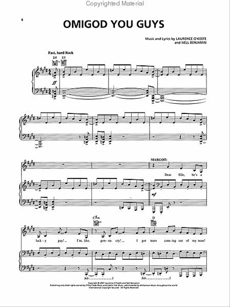 Legally Blonde – The Musical Piano, Vocal scores gallery preview page 2