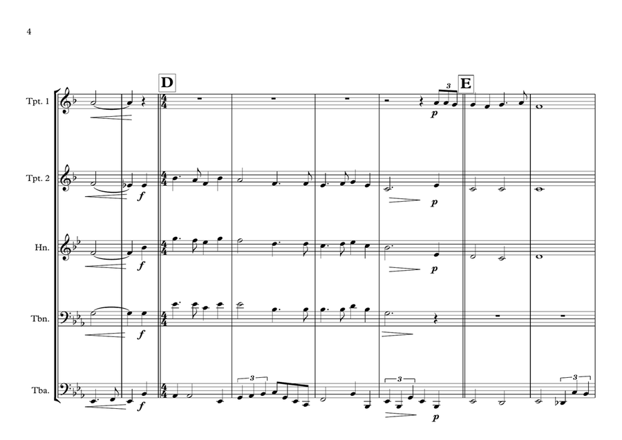 Seychelles (Seychelloise-Seselwa) National Anthem for Brass Quintet Brass Quintet scores gallery preview page 4