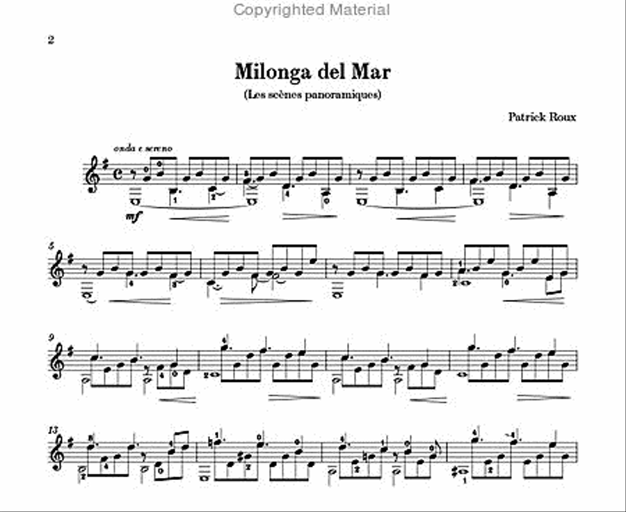 Milonga del Mar Classical Guitar scores gallery preview page 2