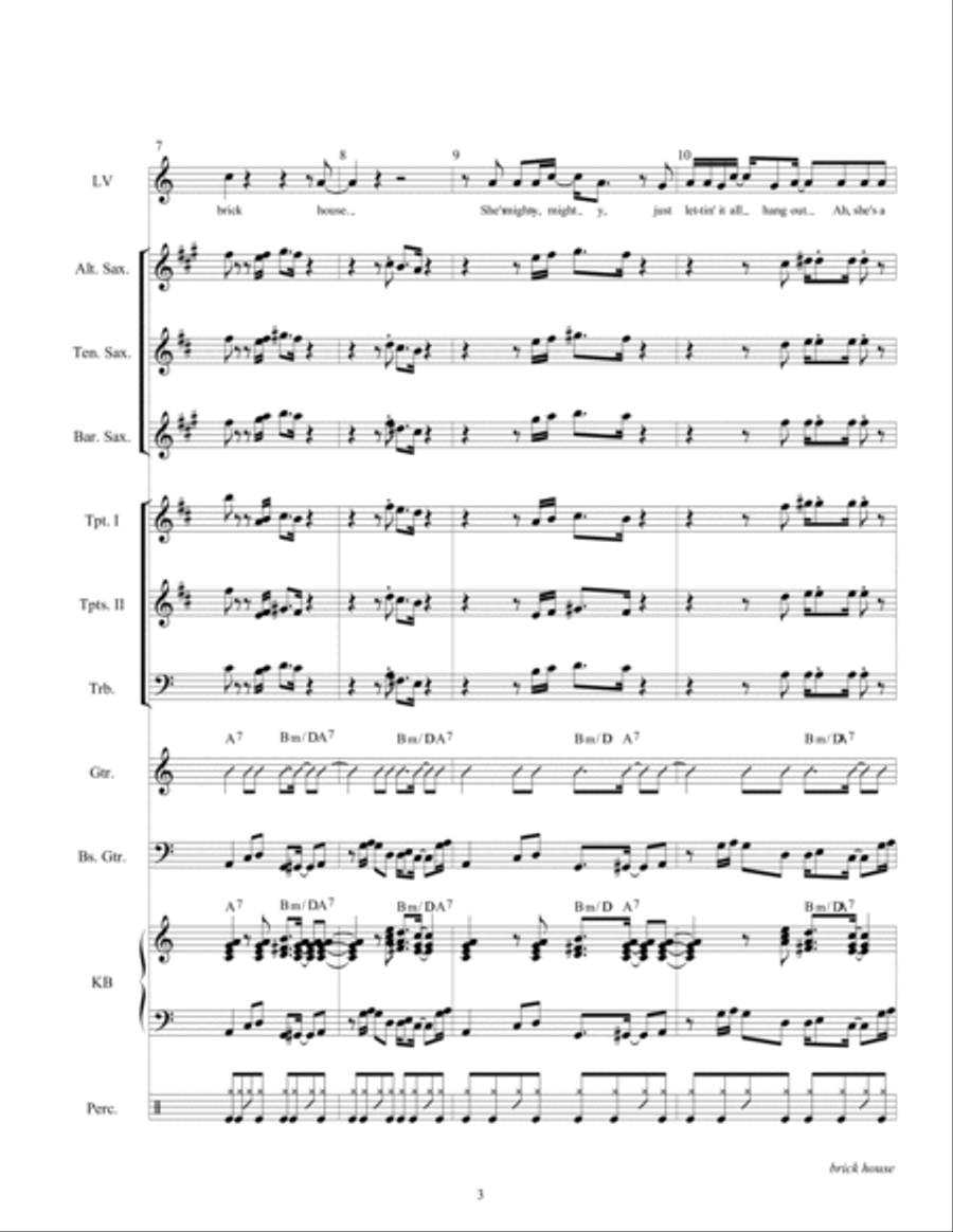 Brick House Tenor Saxophone scores gallery preview page 5