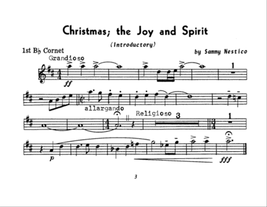 Christmas The Joy & Spirit - Book 1 - 1st Bb Cornet Cornet scores gallery preview page 2