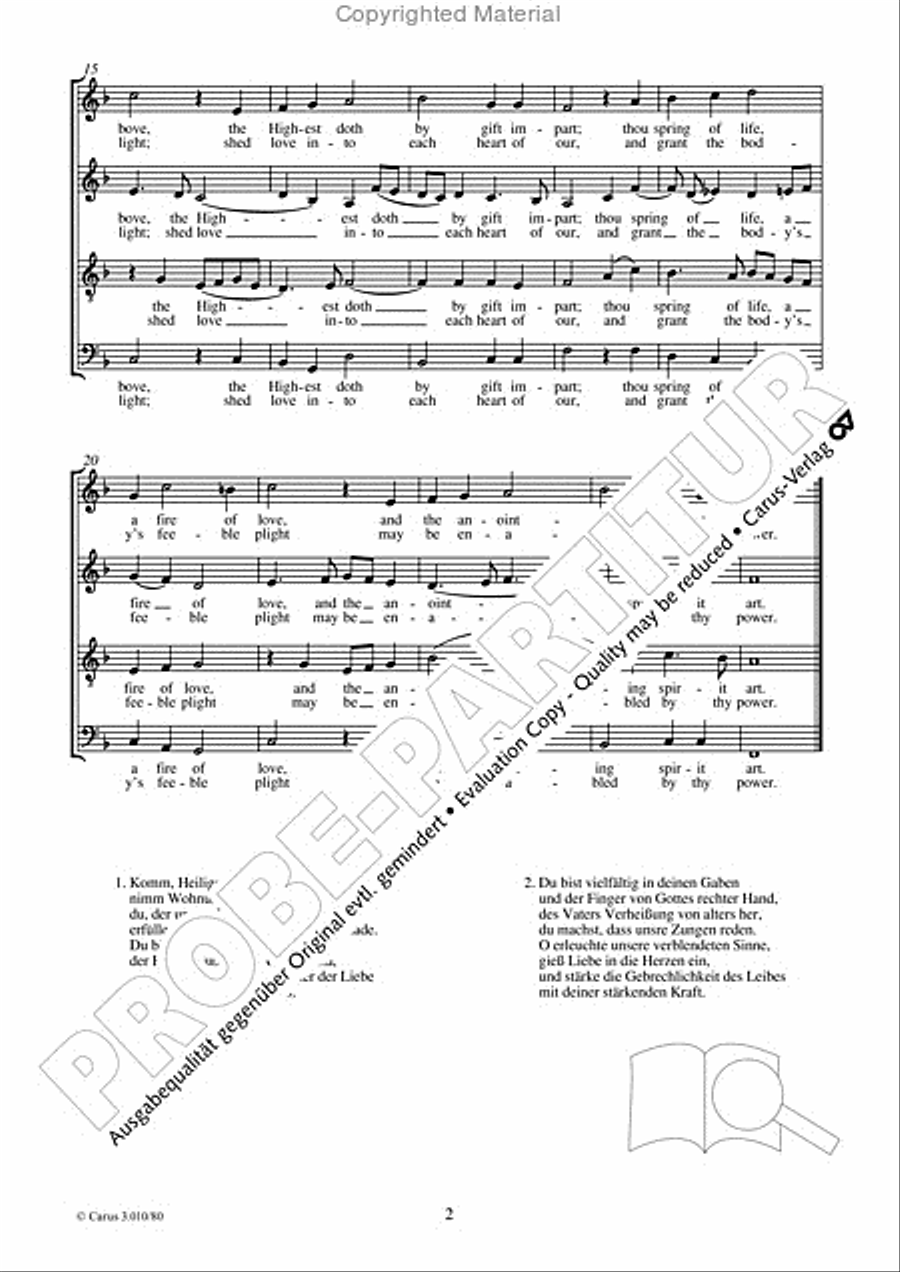 Come, Holy Ghost, the Maker, come 4-Part scores gallery preview page 3