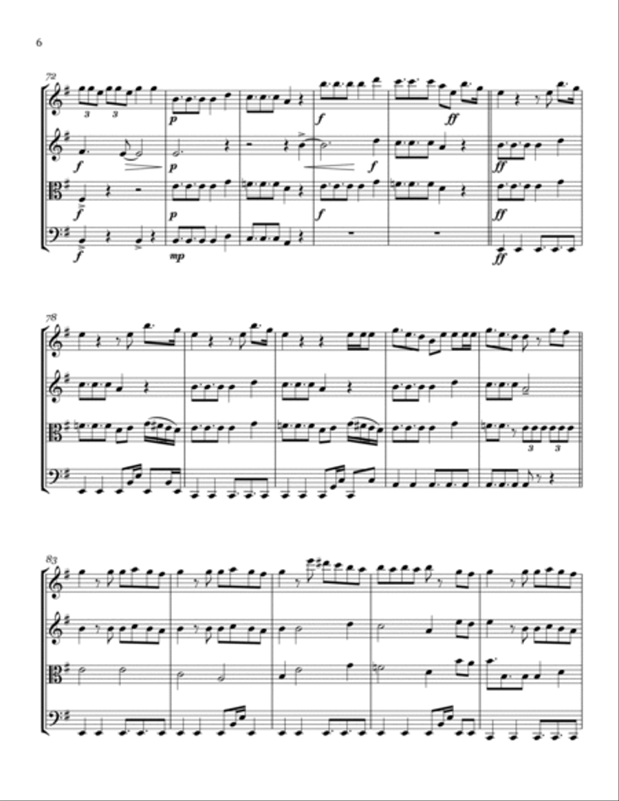 Lalalala Lalalala String Quartet scores gallery preview page 6