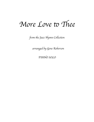 Book cover for More Love to Thee from the Jazz Hymn Piano Collection