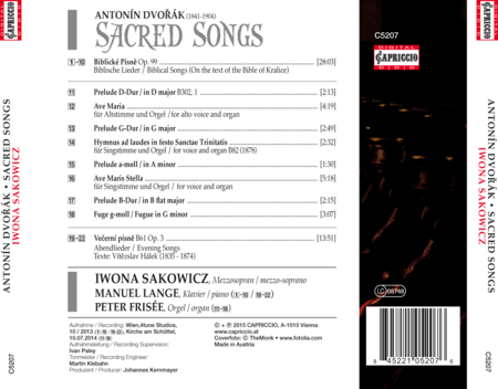 Dvorak: Sacred Songs  Sheet Music