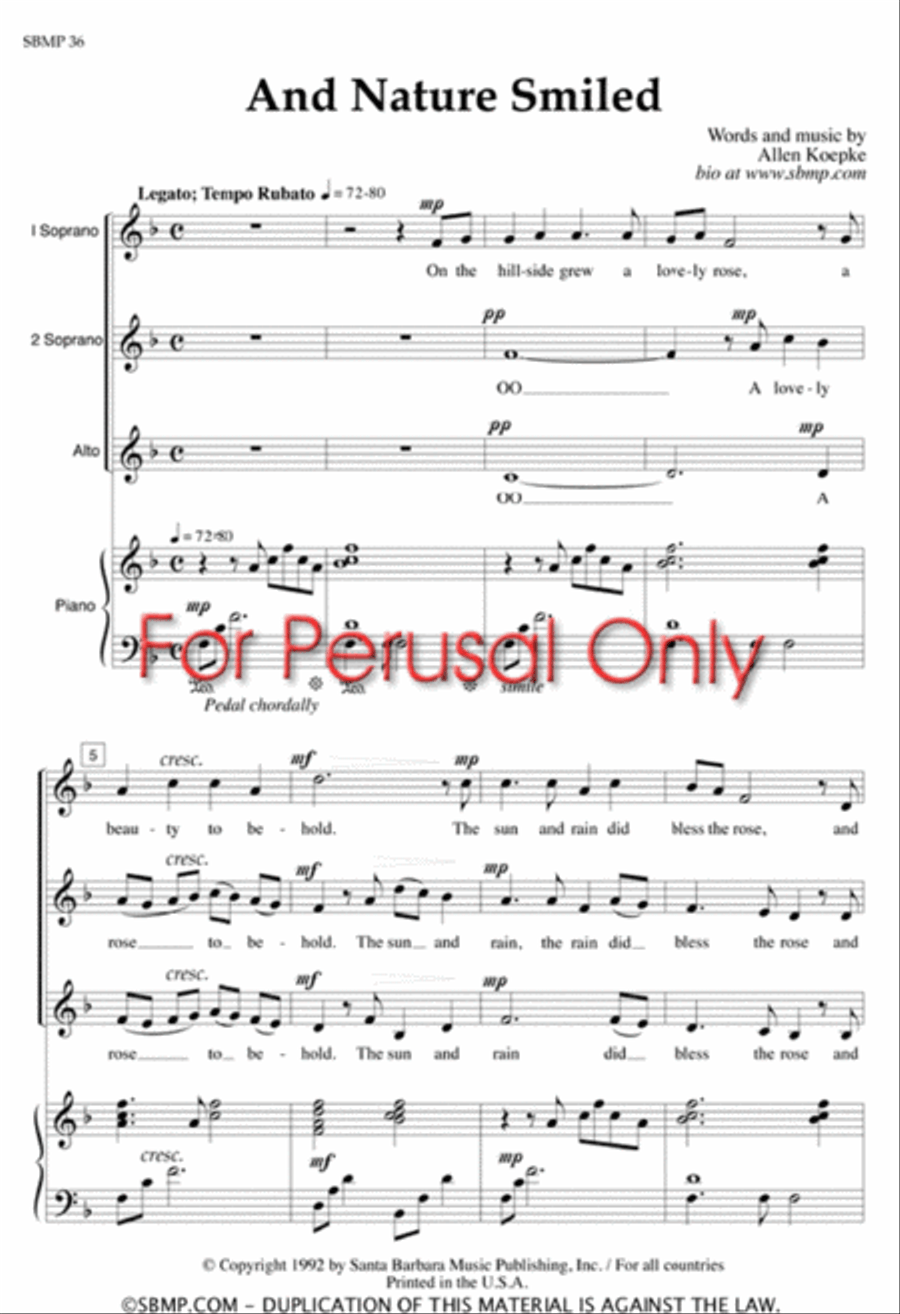 And Nature Smiled - SSA Octavo SSA scores gallery preview page 2