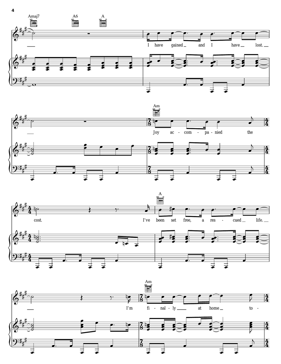 Can't Go Back Piano, Vocal, Guitar scores gallery preview page 4