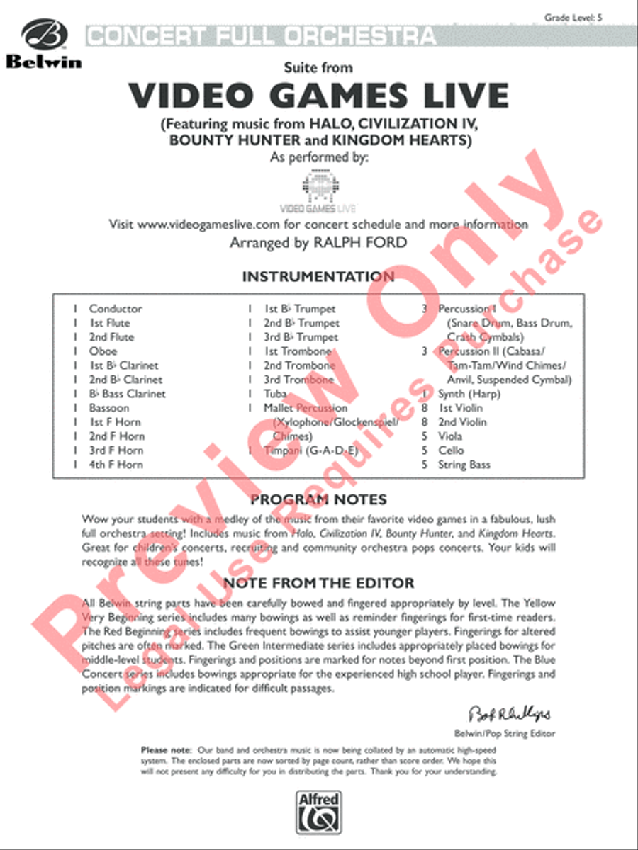 Suite from Video Games Live Full Orchestra scores gallery preview page 2