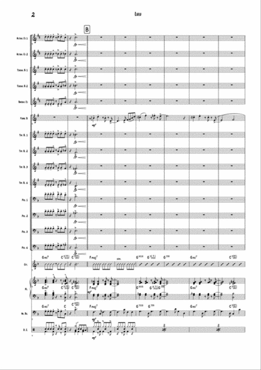 Lulu, Solo for Flugelhorn and Big Band Jazz Ensemble scores gallery preview page 4