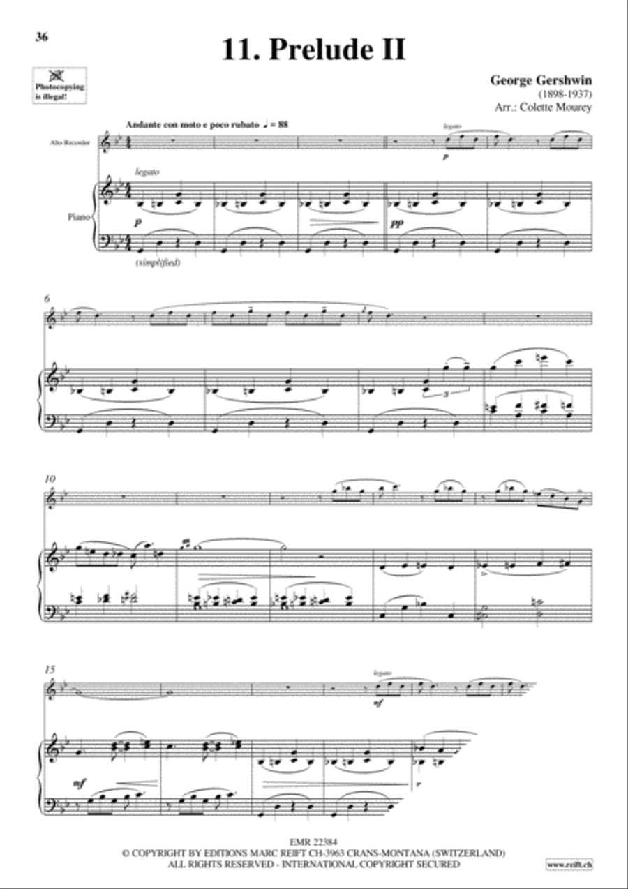 Gershwin 20 Greatest Hits Alto Recorder scores gallery preview page 13