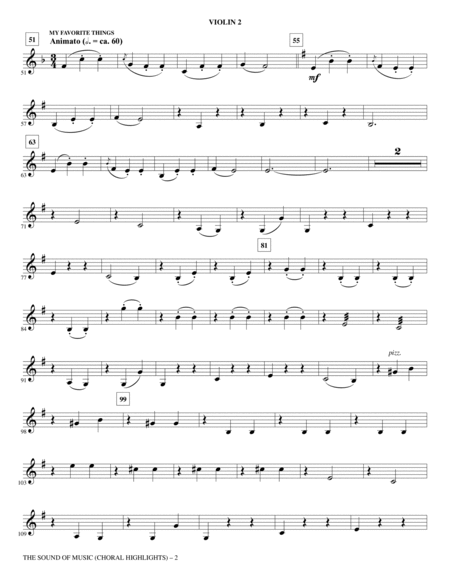The Sound Of Music (Choral Highlights) (arr. John Leavitt) - Violin 2