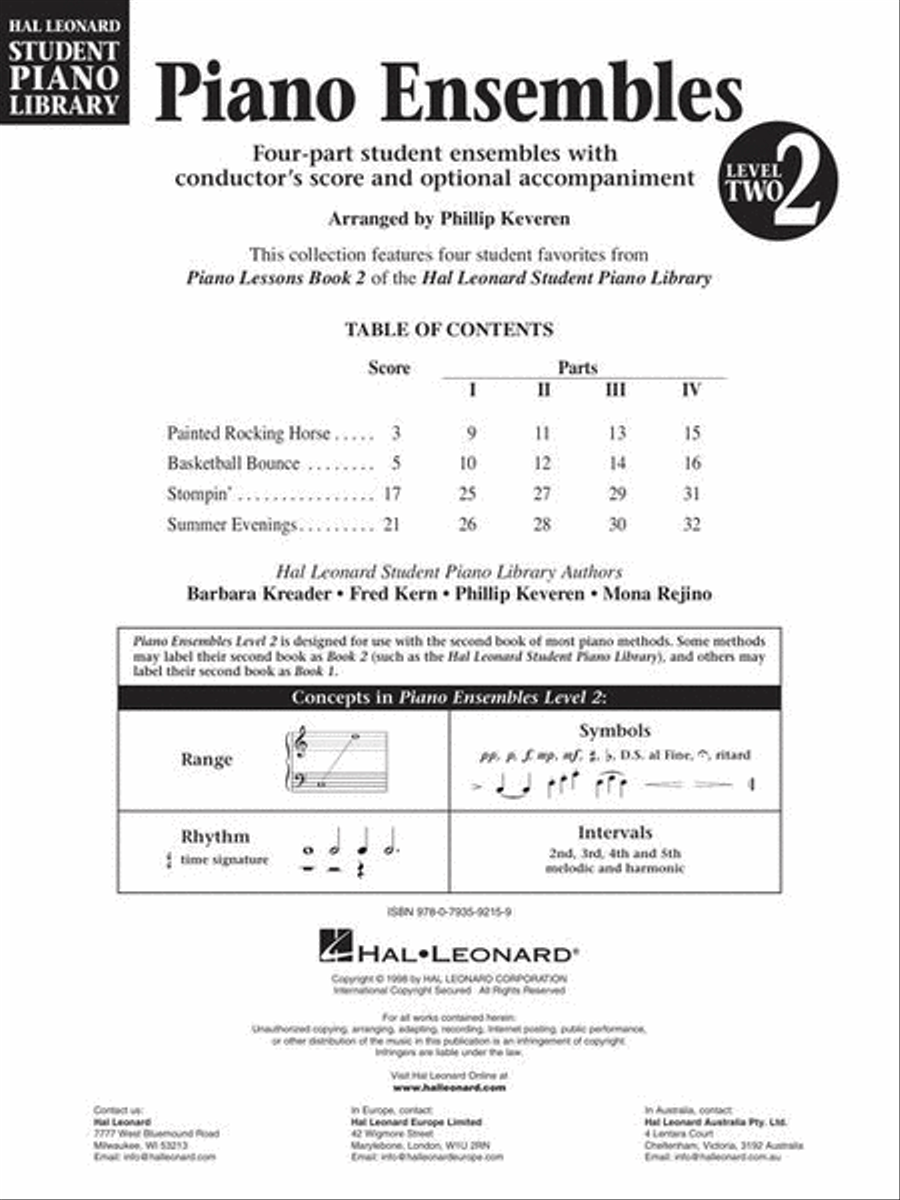 Piano Ensembles Level 2 Piano Method scores gallery preview page 3