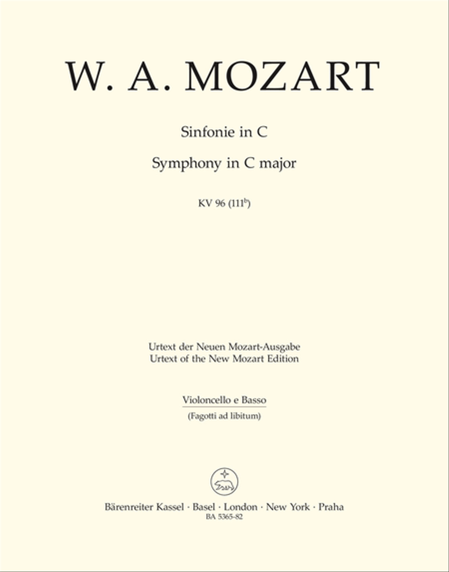 Symphony C major, KV 96(111b) Double Bass scores gallery preview page 1