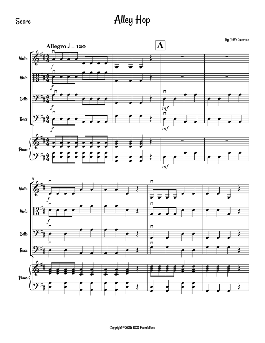 Alley Hop for Beginning String Orchestra String Orchestra scores gallery preview page 2