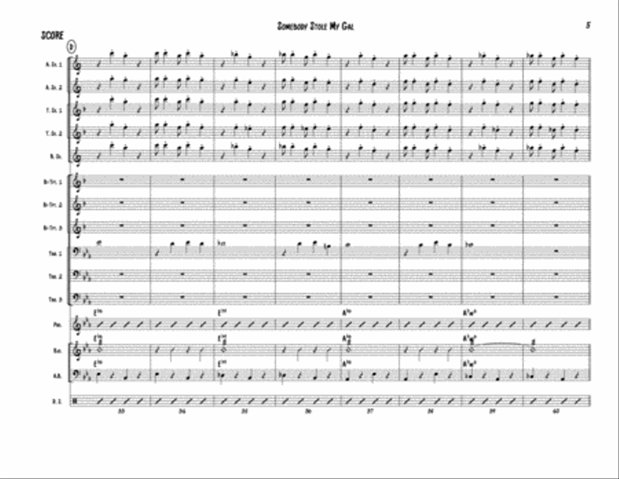 Somebody Stole My Gal - Score Jazz Ensemble scores gallery preview page 5
