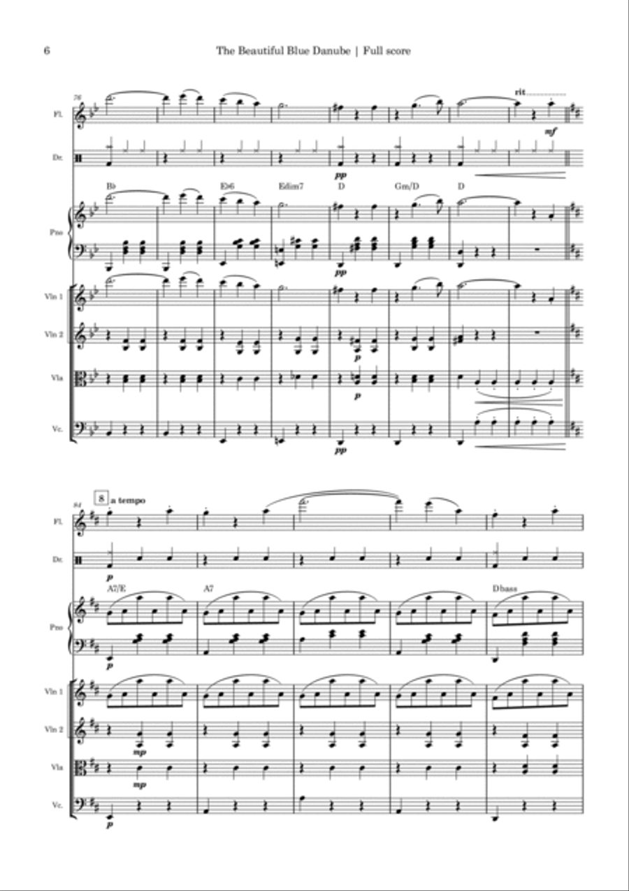 The Beautiful Blue Danube Chamber Music scores gallery preview page 6