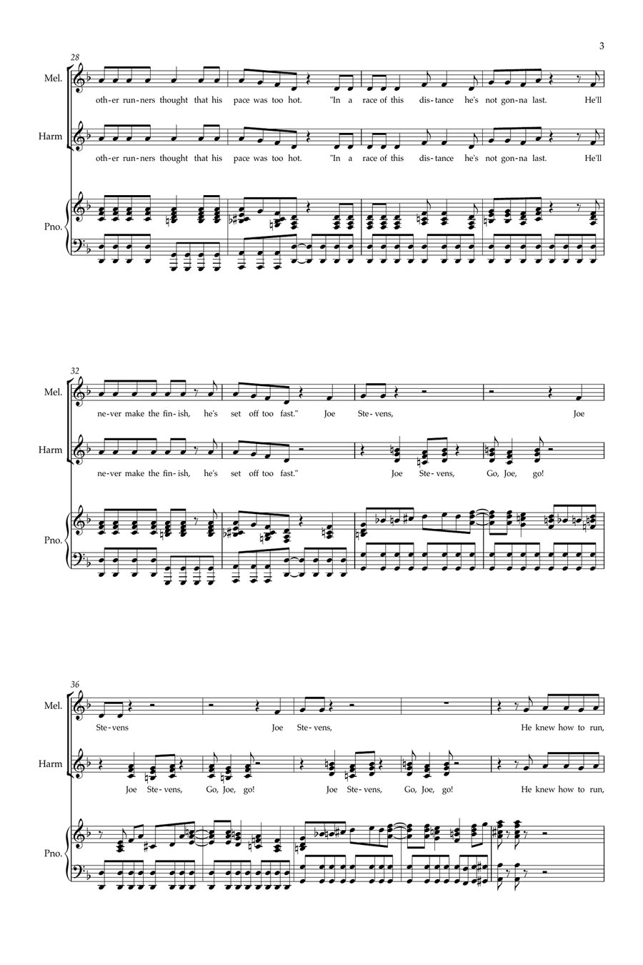 The Legend Of Joe Stevens, King Of The Track Choir scores gallery preview page 3