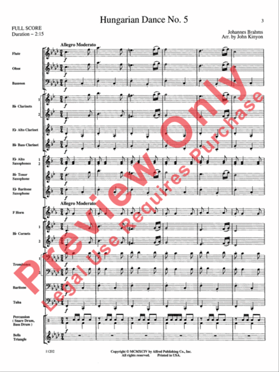 Hungarian Dance No. 5 Concert Band scores gallery preview page 4